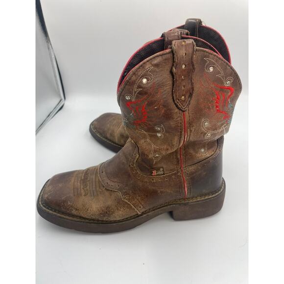 Justin Gypsy Gemma Cowgirl Western Brown Boots Stitching 8 - Picture 7 of 12